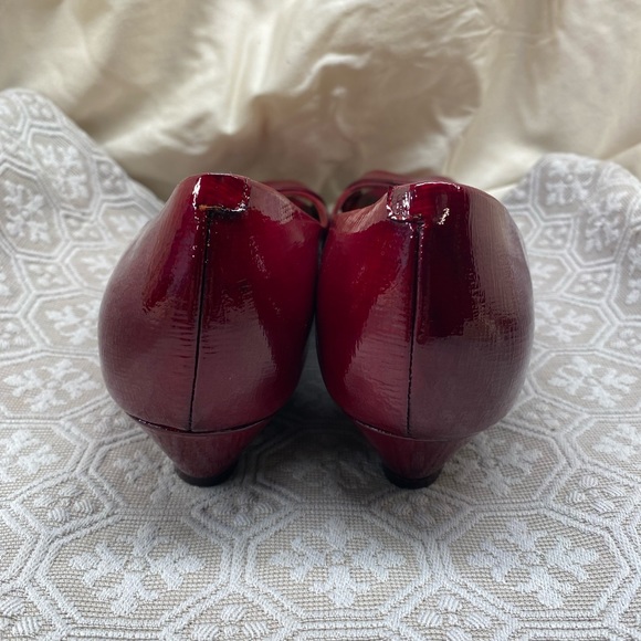 Custom Dyed Deep Red Patent Leather Cole Haan Heels - Picture 6 of 7